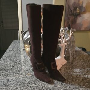 Elegant Chocolate Knee-High Boots